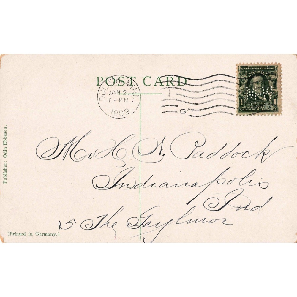 Antique 1908 Duluth MN Postcard The Wild West Buffalo Hunt Native American VG - Picture 2 of 2